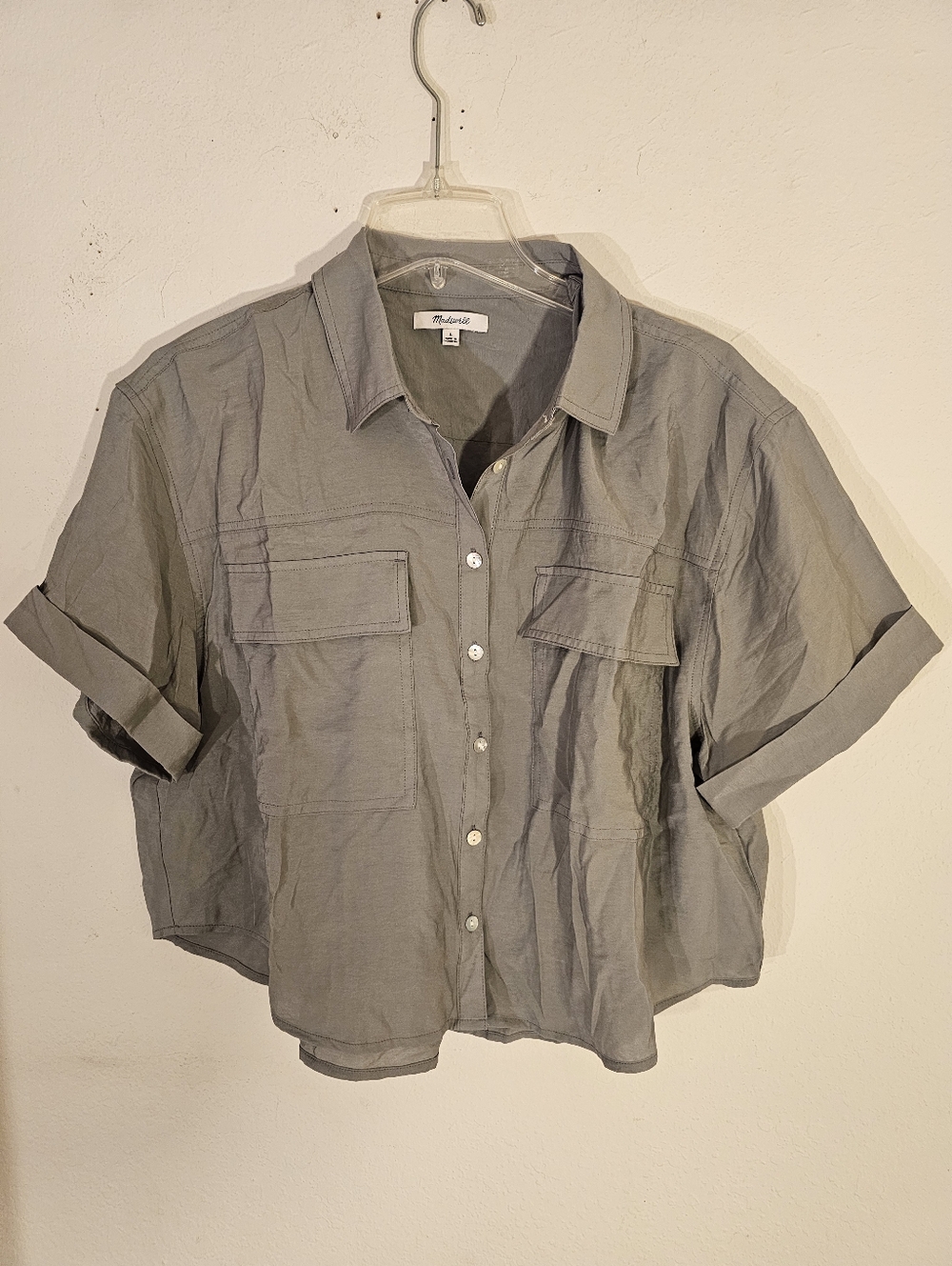 Madewell Crop Utility Button Up Shirt